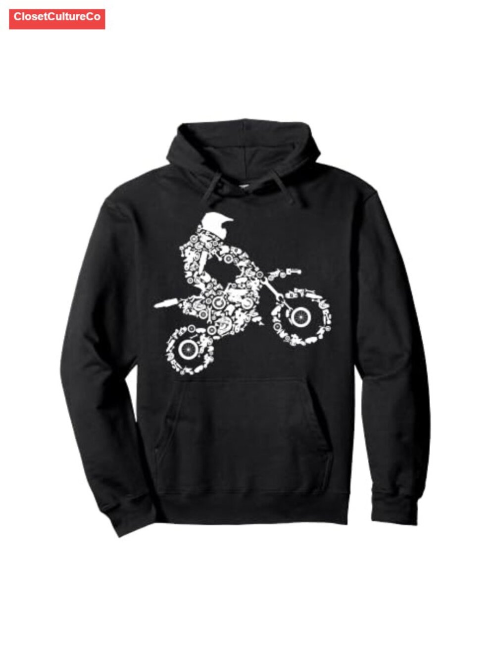 Motocross Dirt Bike Pullover Hoodie Long Sleeve Classic Fit Racer Gift